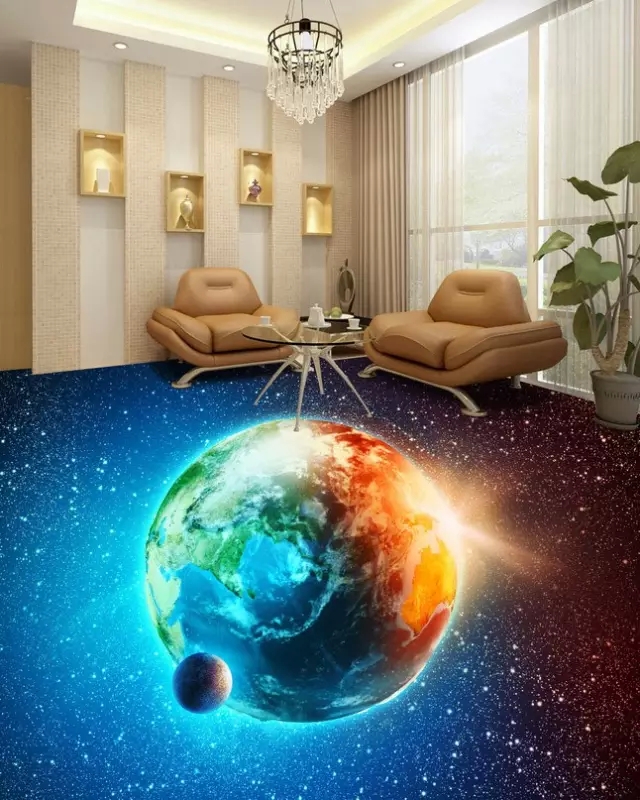 3D藝術地坪漆施工工藝效果展示！